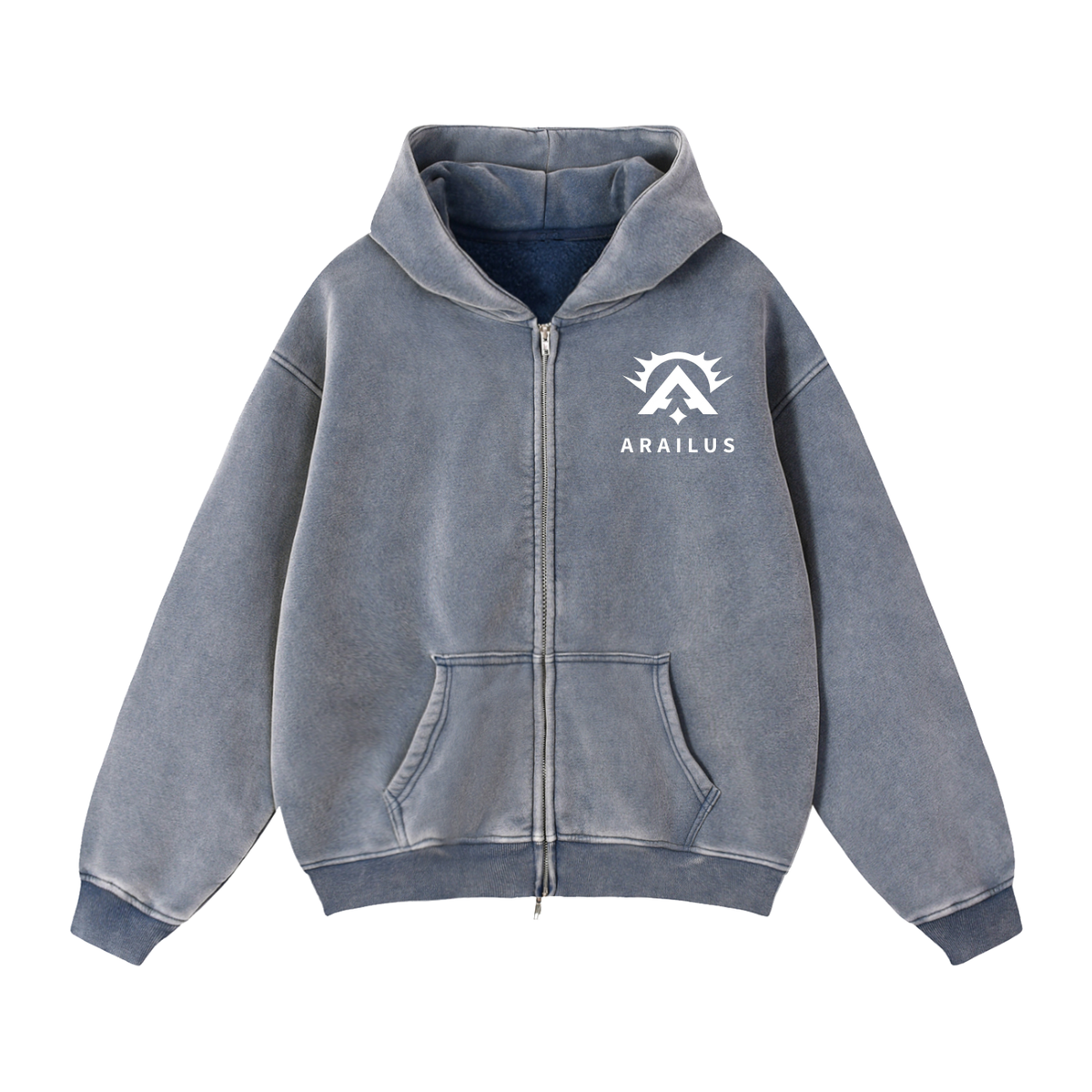 Zip-Through Boxy Fleece Hoodie
