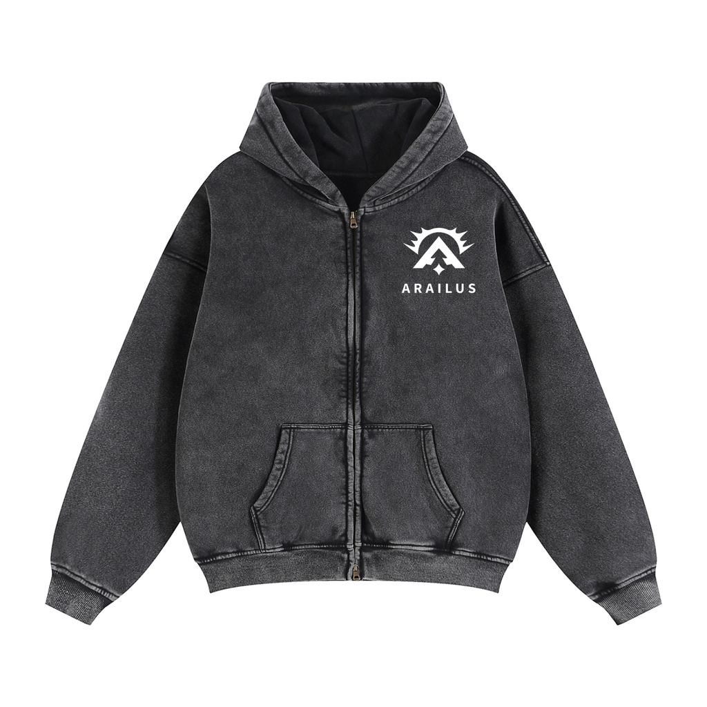 Zip-Through Boxy Fleece Hoodie