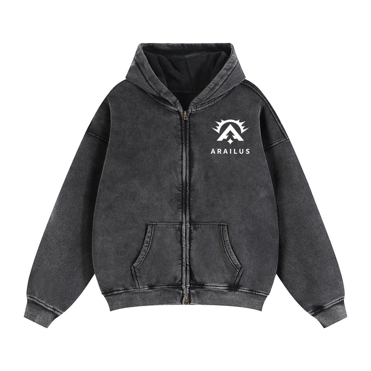 Zip-Through Boxy Fleece Hoodie