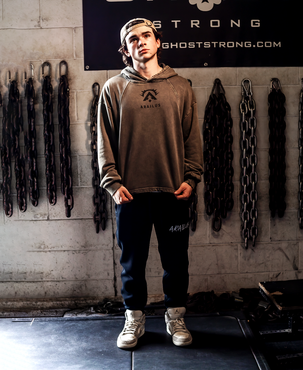 Vintage Washed Frayed-Hem Hoodie