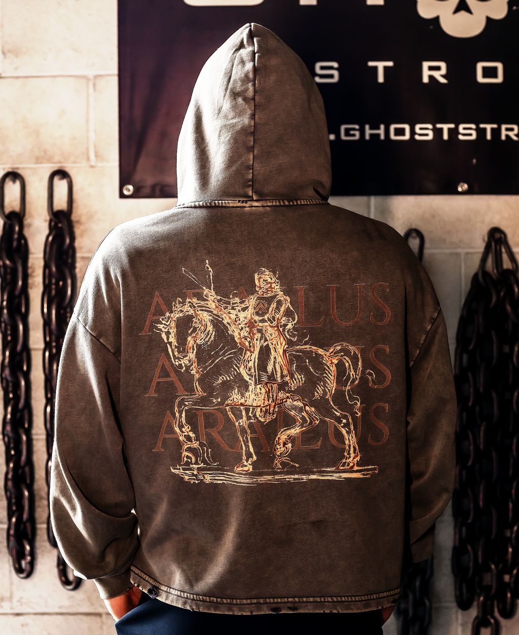 Vintage Washed Frayed-Hem Hoodie