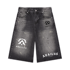 Men’s Vintage Wash Wide Leg Denim Shorts