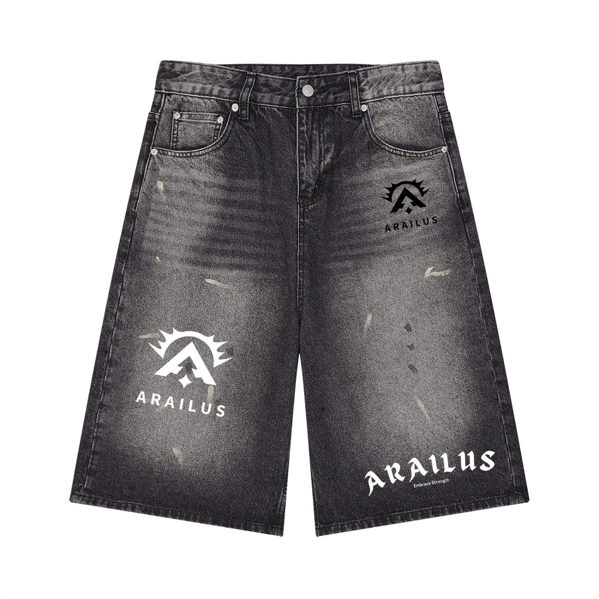 Men’s Vintage Wash Wide Leg Denim Shorts